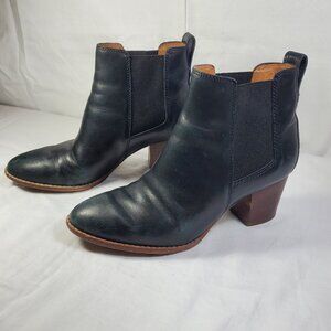 Madewell Regan Black Leather Ankle Boots